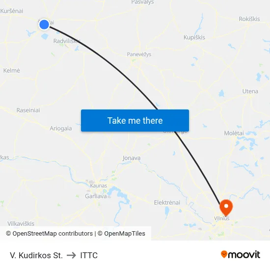 V. Kudirkos St. to ITTC map