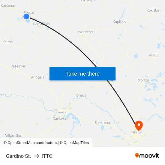 Gardino St. to ITTC map
