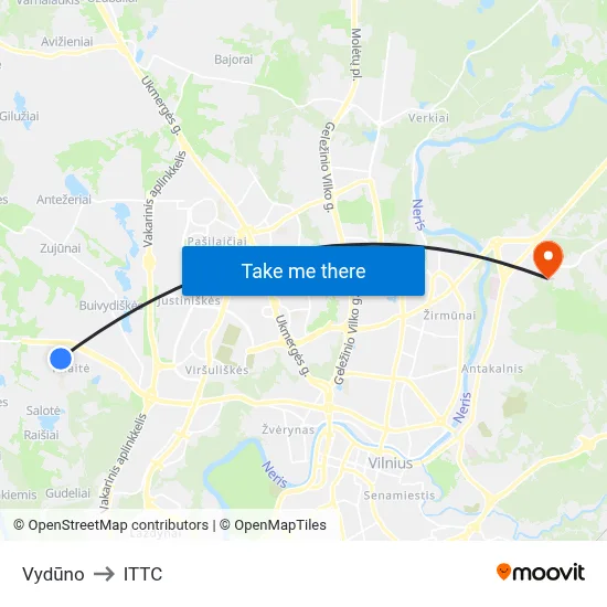 Vydūno to ITTC map