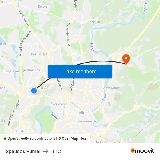 Spaudos Rūmai to ITTC map