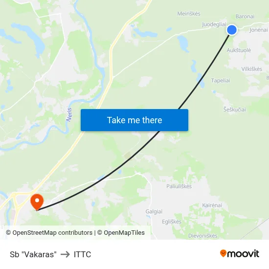 Sb "Vakaras" to ITTC map