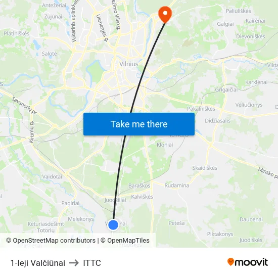 1-Ieji Valčiūnai to ITTC map