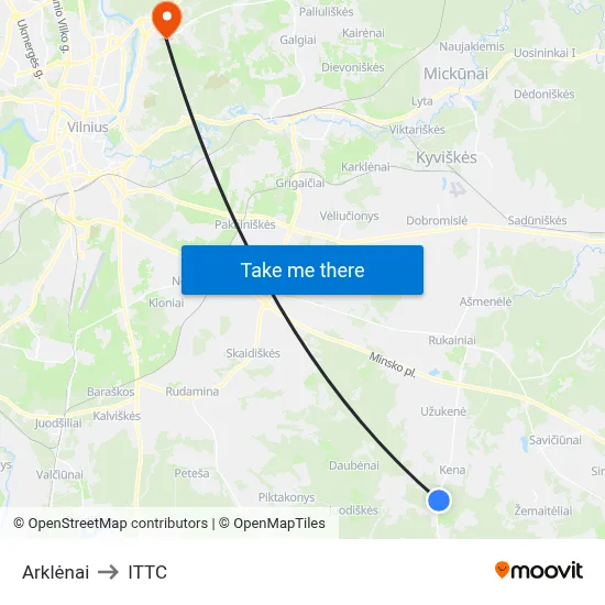 Arklėnai to ITTC map