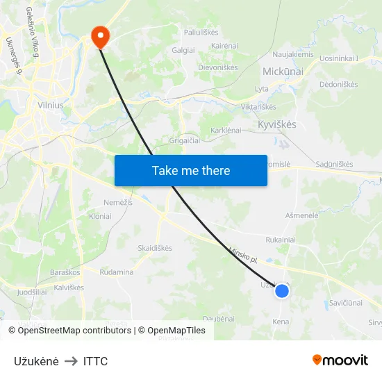Užukėnė to ITTC map