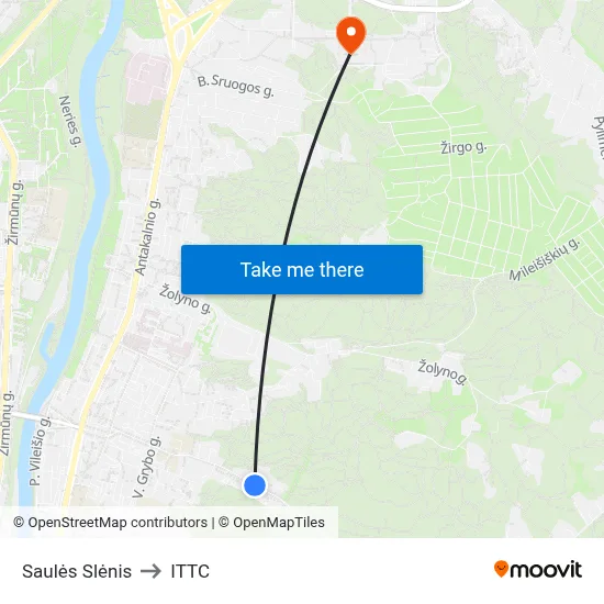 Saulės Slėnis to ITTC map