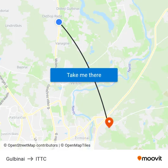 Gulbinai to ITTC map