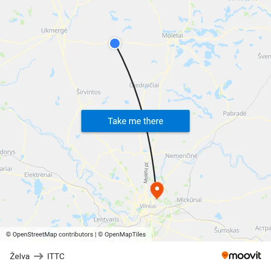 Želva to ITTC map