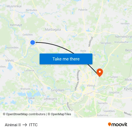 Airėnai II to ITTC map