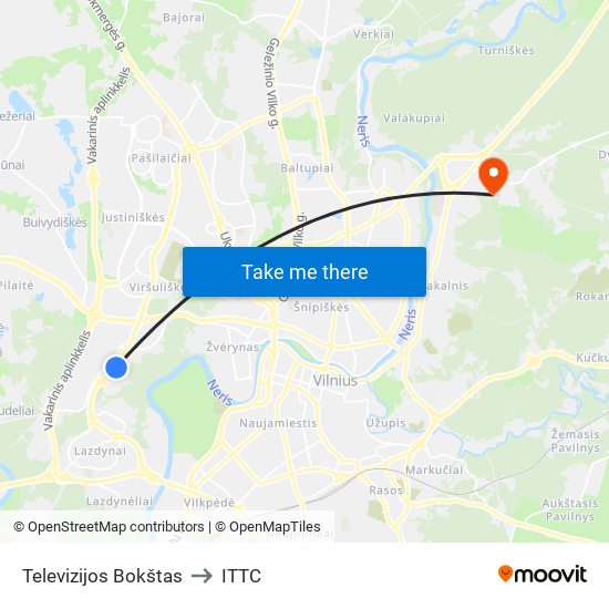 Televizijos Bokštas to ITTC map