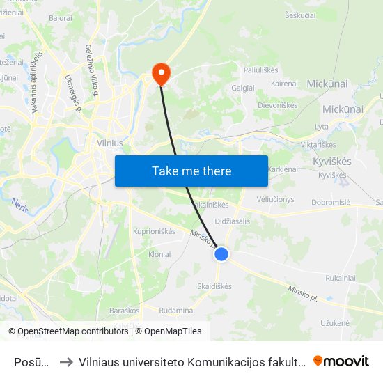 Posūkis to Vilniaus universiteto Komunikacijos fakultetas map