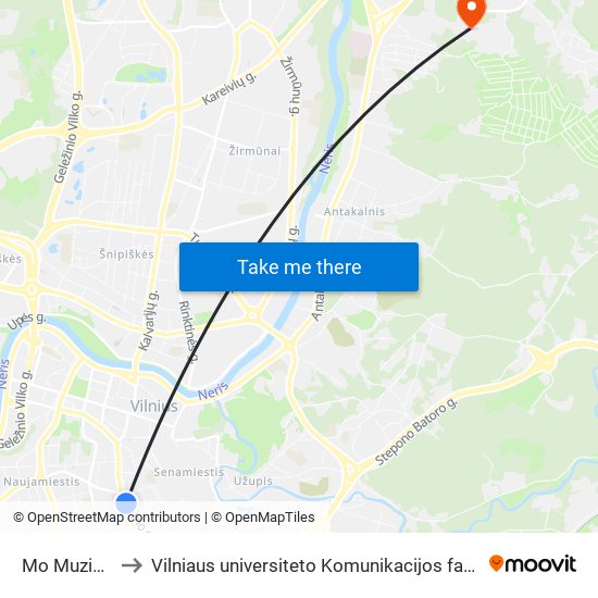 Mo Muziejus to Vilniaus universiteto Komunikacijos fakultetas map