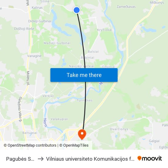 Pagubės Sodai to Vilniaus universiteto Komunikacijos fakultetas map