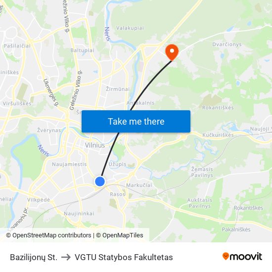 Bazilijonų St. to VGTU Statybos Fakultetas map