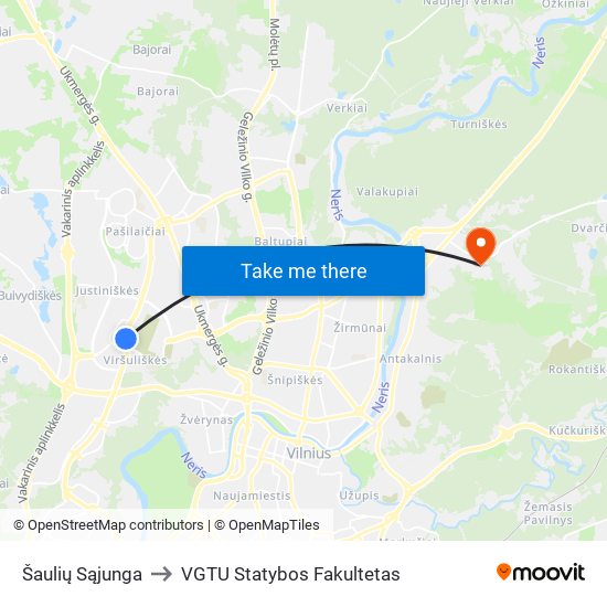 Šaulių Sąjunga to VGTU Statybos Fakultetas map