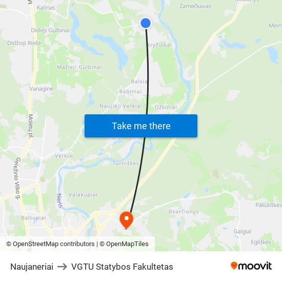 Naujaneriai to VGTU Statybos Fakultetas map