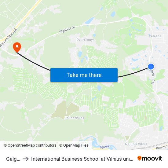Galgiai to International Business School at Vilnius university map