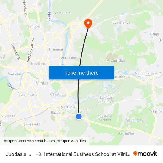 Juodasis Kelias to International Business School at Vilnius university map