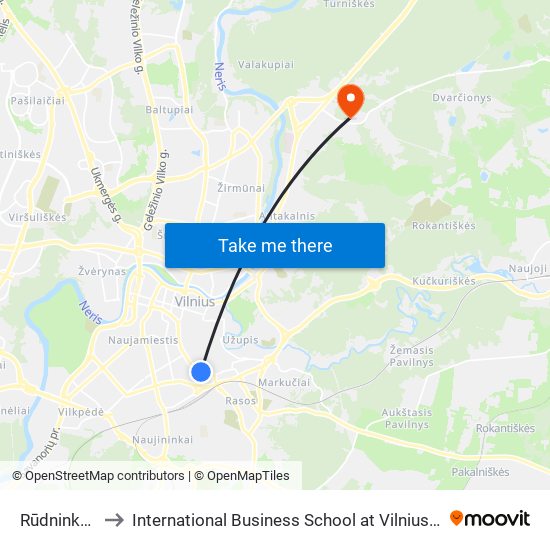 Rūdninkų St. to International Business School at Vilnius university map