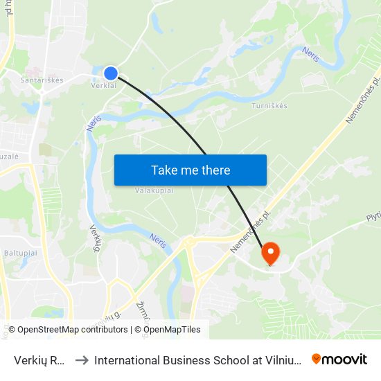 Verkių Rūmai to International Business School at Vilnius university map