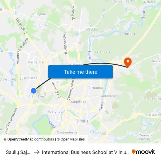 Šaulių Sąjunga to International Business School at Vilnius university map