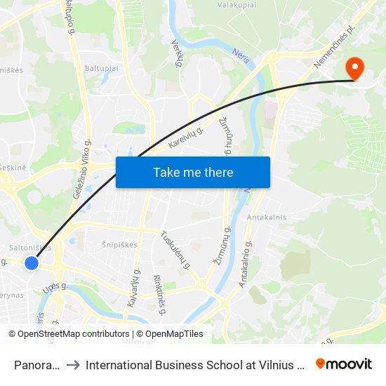 Panorama to International Business School at Vilnius university map