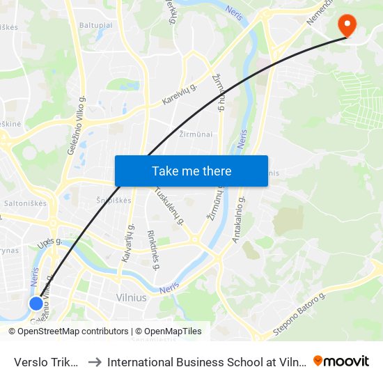 Verslo Trikampis to International Business School at Vilnius university map