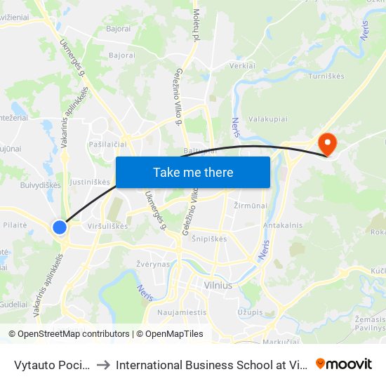 Vytauto Pociūno St. to International Business School at Vilnius university map