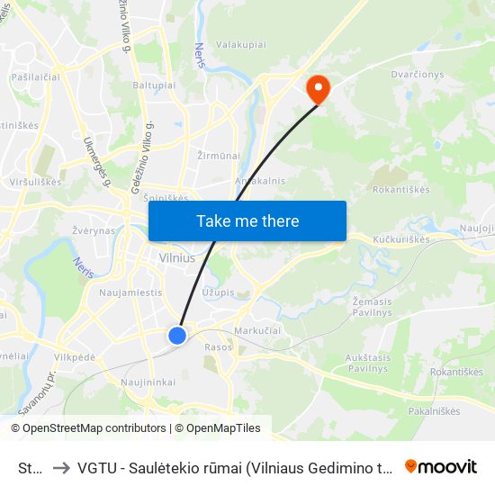Stotis to VGTU - Saulėtekio rūmai (Vilniaus Gedimino technikos universitetas) map