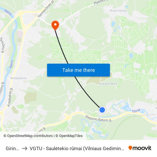 Girininkija to VGTU - Saulėtekio rūmai (Vilniaus Gedimino technikos universitetas) map