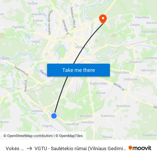 Vokės Parkas to VGTU - Saulėtekio rūmai (Vilniaus Gedimino technikos universitetas) map