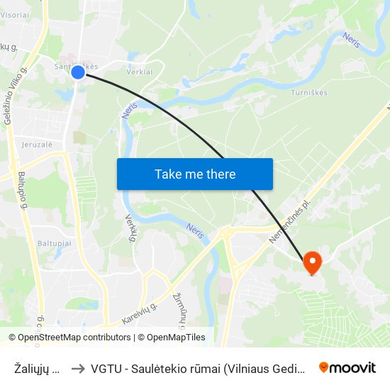 Žaliųjų Ežerų St. to VGTU - Saulėtekio rūmai (Vilniaus Gedimino technikos universitetas) map