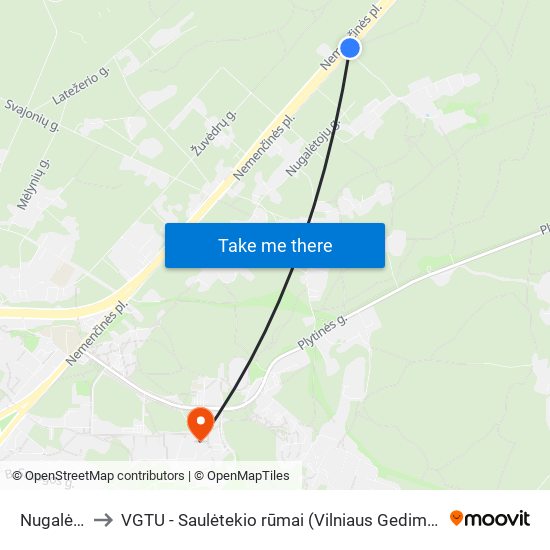 Nugalėtojų St. to VGTU - Saulėtekio rūmai (Vilniaus Gedimino technikos universitetas) map