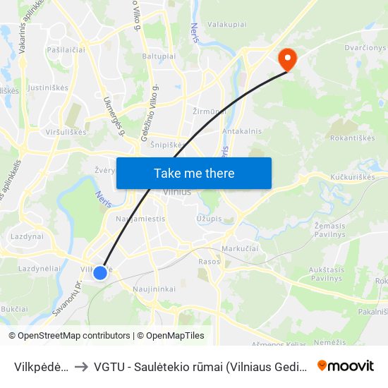 Vilkpėdės Žiedas to VGTU - Saulėtekio rūmai (Vilniaus Gedimino technikos universitetas) map