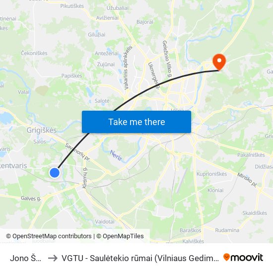 Jono Švažo St. to VGTU - Saulėtekio rūmai (Vilniaus Gedimino technikos universitetas) map