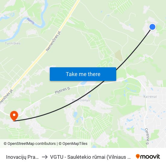 Inovacijų Pramonės Parkas to VGTU - Saulėtekio rūmai (Vilniaus Gedimino technikos universitetas) map