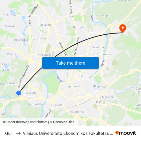 Gudeliai to Vilniaus Universiteto Ekonomikos Fakultetas | Vilnius University Faculty of Economics map