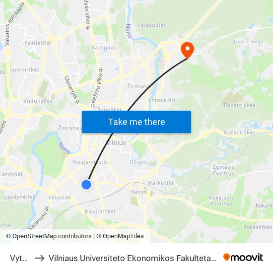 Vytenio St. to Vilniaus Universiteto Ekonomikos Fakultetas | Vilnius University Faculty of Economics map
