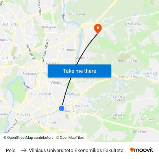 Pelesos St. to Vilniaus Universiteto Ekonomikos Fakultetas | Vilnius University Faculty of Economics map