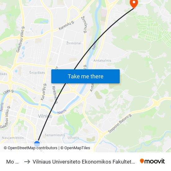 Mo Muziejus to Vilniaus Universiteto Ekonomikos Fakultetas | Vilnius University Faculty of Economics map