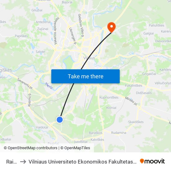 Raisteliai to Vilniaus Universiteto Ekonomikos Fakultetas | Vilnius University Faculty of Economics map