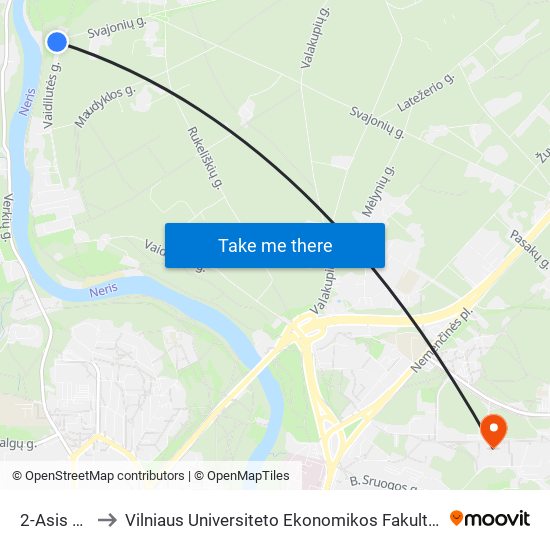 2-Asis Paplūdimys to Vilniaus Universiteto Ekonomikos Fakultetas | Vilnius University Faculty of Economics map
