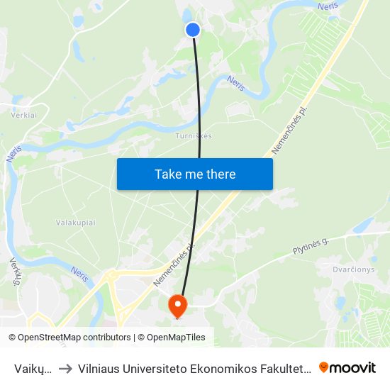 Vaikų Darželis to Vilniaus Universiteto Ekonomikos Fakultetas | Vilnius University Faculty of Economics map