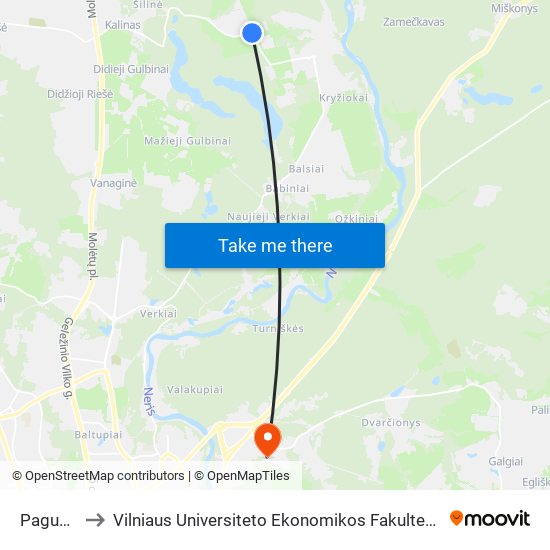 Pagubės Sodai to Vilniaus Universiteto Ekonomikos Fakultetas | Vilnius University Faculty of Economics map