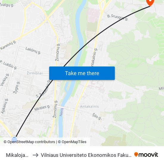 Mikalojaus Katkaus St. to Vilniaus Universiteto Ekonomikos Fakultetas | Vilnius University Faculty of Economics map