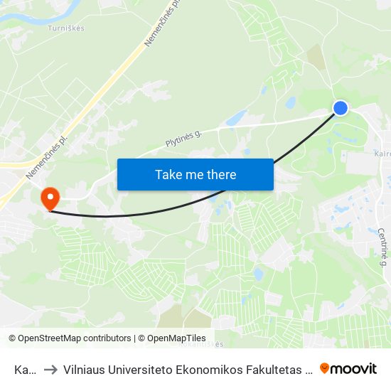 Kairėnai to Vilniaus Universiteto Ekonomikos Fakultetas | Vilnius University Faculty of Economics map