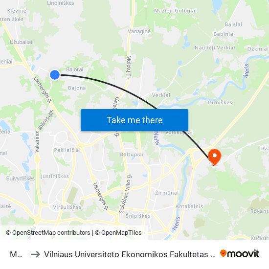 Mėtų St. to Vilniaus Universiteto Ekonomikos Fakultetas | Vilnius University Faculty of Economics map