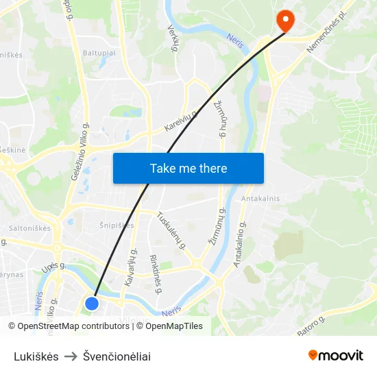 Lukiškės to Švenčionėliai map