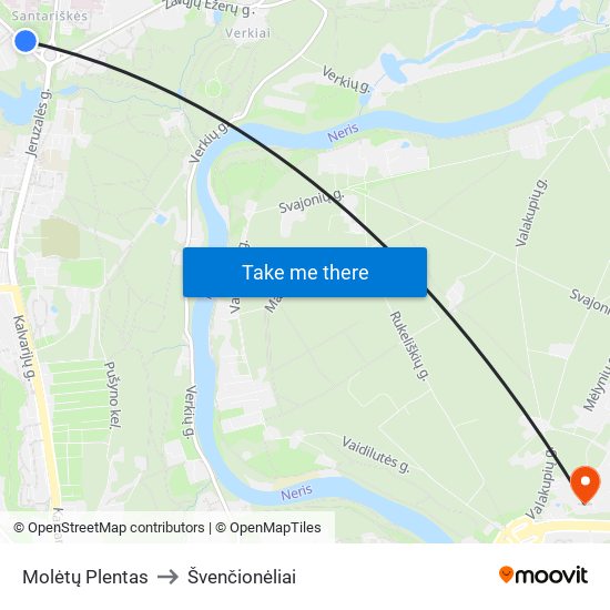 Molėtų Plentas to Švenčionėliai map