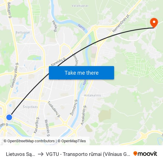 Lietuvos Sąjūdžio Kelias to VGTU - Transporto rūmai (Vilniaus Gedimino technikos universitetas) map