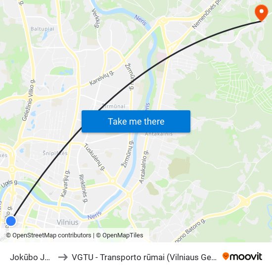 Jokūbo Jasinskio St. to VGTU - Transporto rūmai (Vilniaus Gedimino technikos universitetas) map